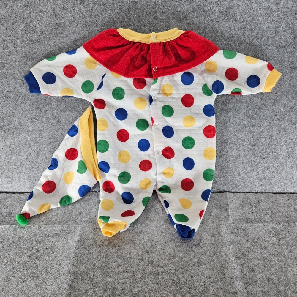 Walmart Baby Clown Costume Set Polka Dot Ruffle Collar Hat 3-6 Months NEW - Picture 2 of 3